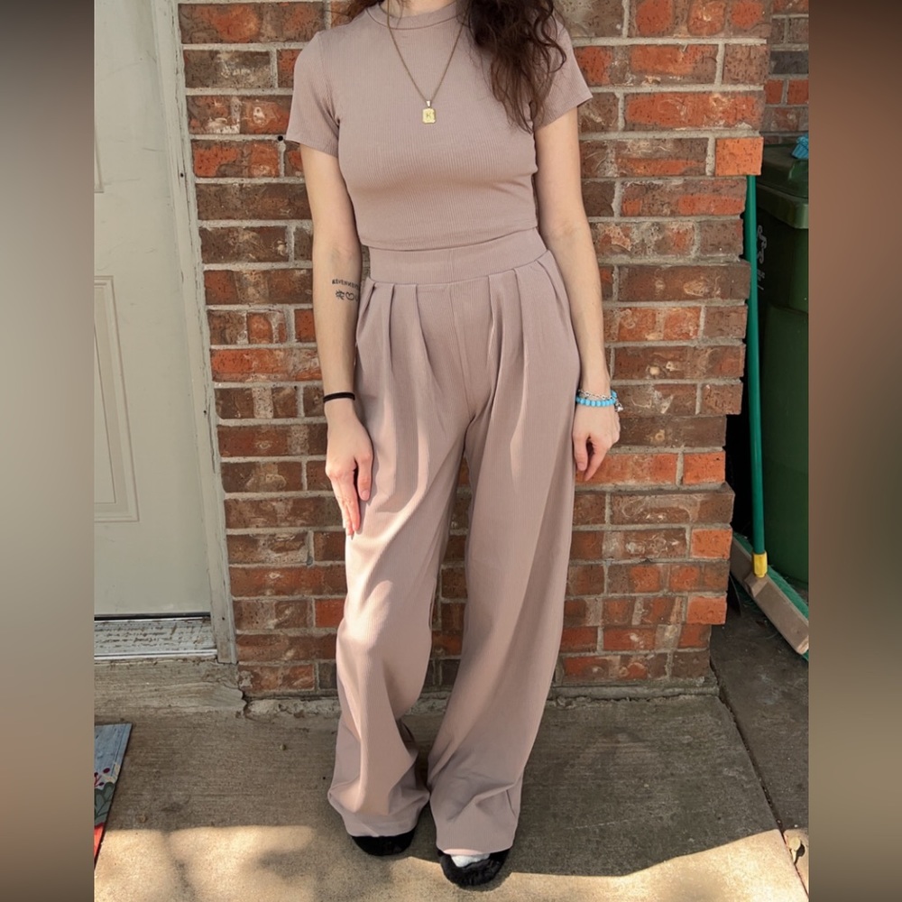 Taupe 2 piece Comfortable outfit